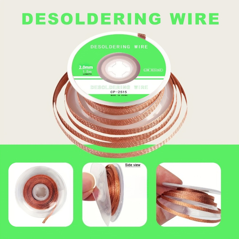 Copper Wire Roll - Malla desoldadora sin residuos, rollo de