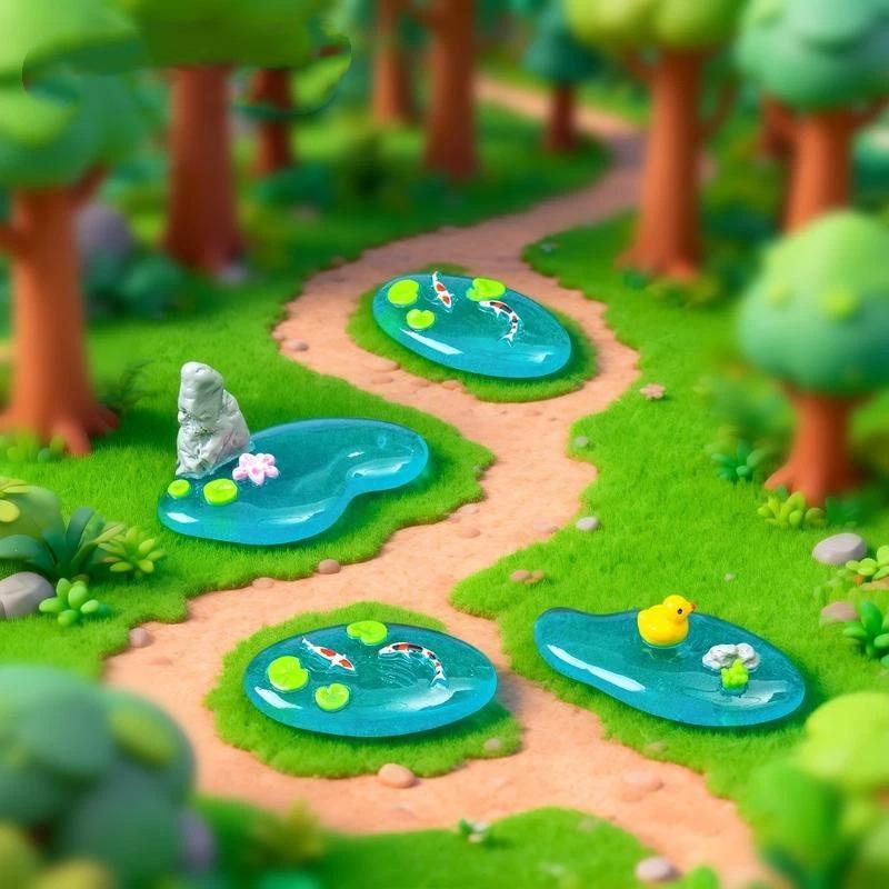 Figuras de Resina de Lago con  - Bonsai Garden With Koi Pond reseña y precio